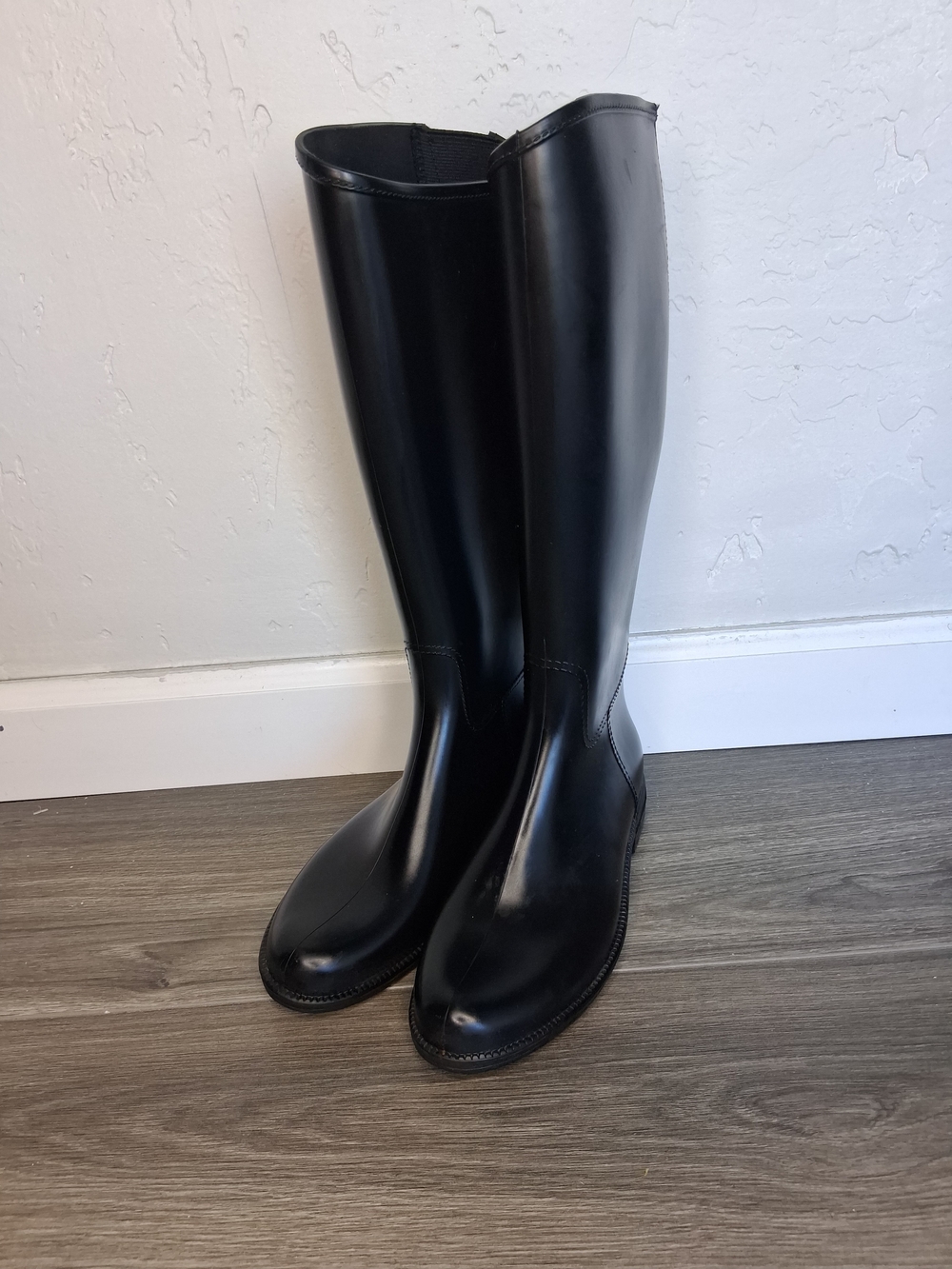 Cadet Flex II Black Tall Riding Boots Equestrian Stretch Back Sz 6 Matte Finish